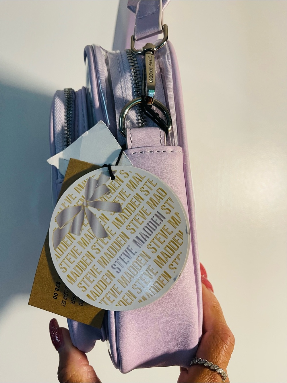 Steve Madden Lilac Clear Crossbody Bag with Matching Wallet. NWT - Picture 5 of 10